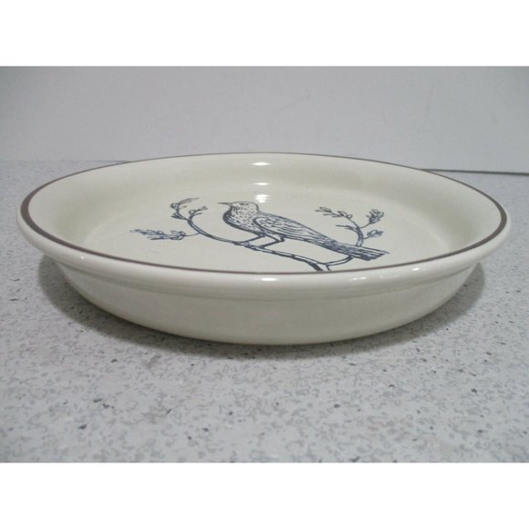 *Collectible 'rubel & co.' Cream Glazed with Blue Bird Design Round Plate - Picture 6 of 7